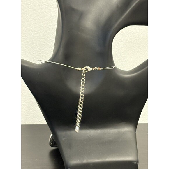 Vintage Green Yellow Enamel Pendant On Wire Necklace And Beads Adjustable - Picture 8 of 13